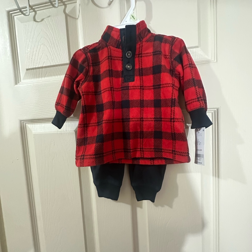Carter's Red Plaid Fleece 2pc set
